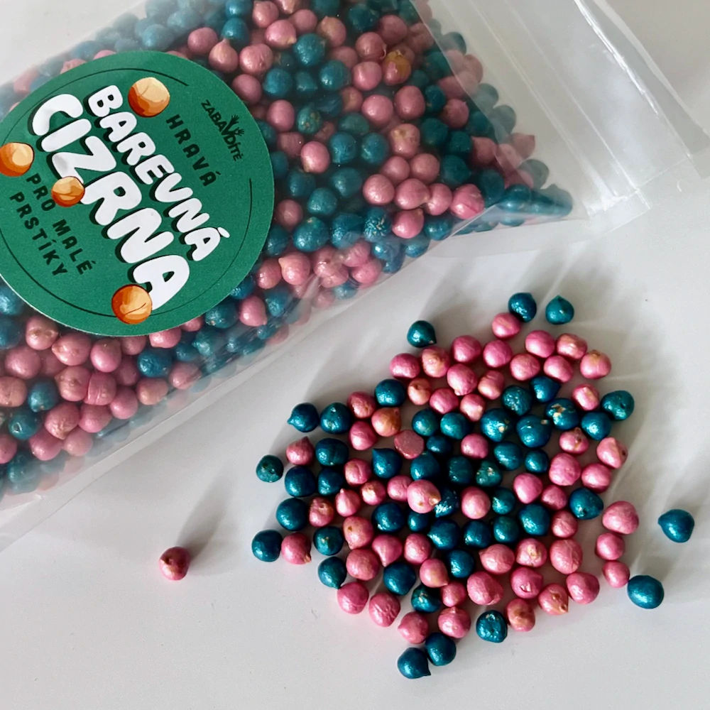 Barevná cizrna metalická - modrorůžová 500g