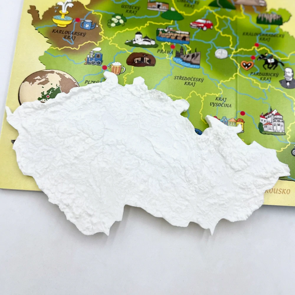 3D reliéfní mapa ČR