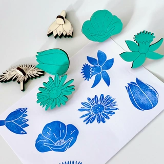 Jarní květy - pěnová razítka - sada 6 ks