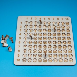 Tabulka pro malou násobilku s kolíčky pro zakrytí