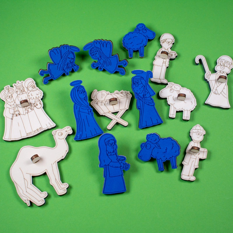 Betlém - pěnová razítka - rozšířená sada 14 ks