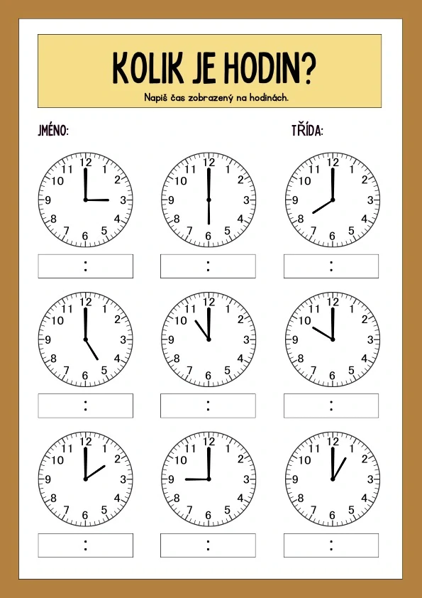 Učíme se čas - digitální materiál