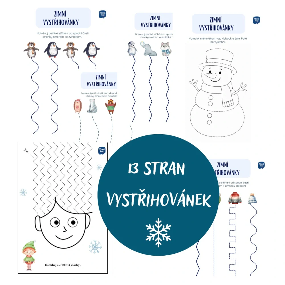 Zimní vystřihovánky - digitální materiál