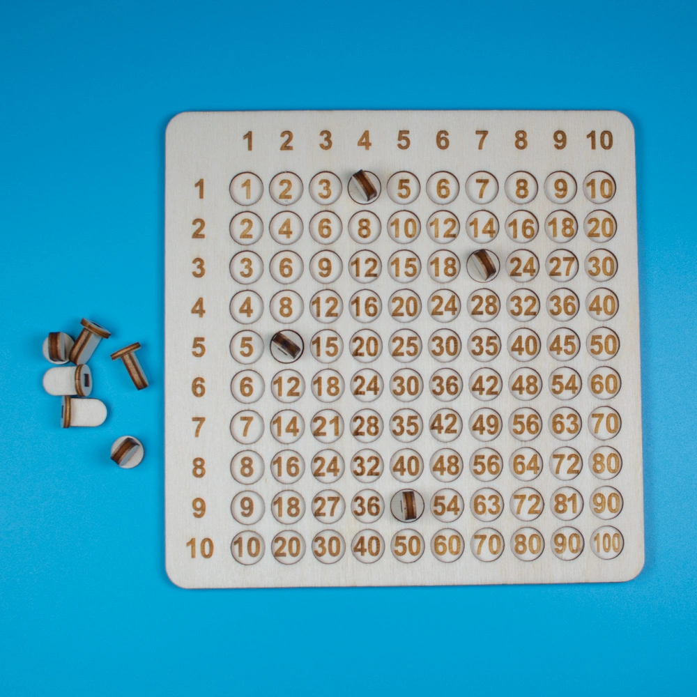 Tabulka pro malou násobilku s kolíčky pro zakrytí