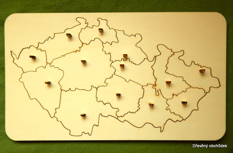 Kraje ČR - vkládačka s řekami