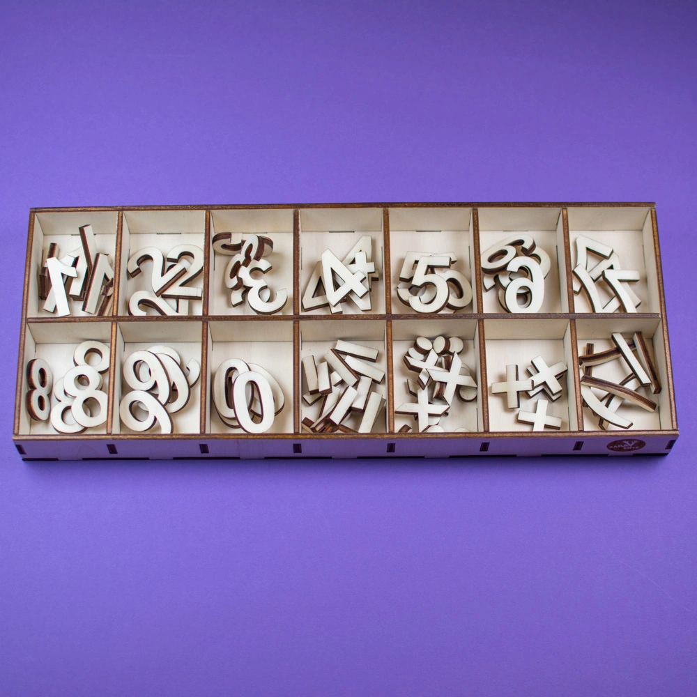 Krabice s čísly a početními znaménky