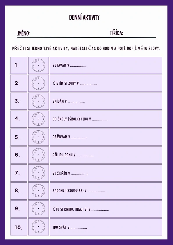 Učíme se čas - digitální materiál