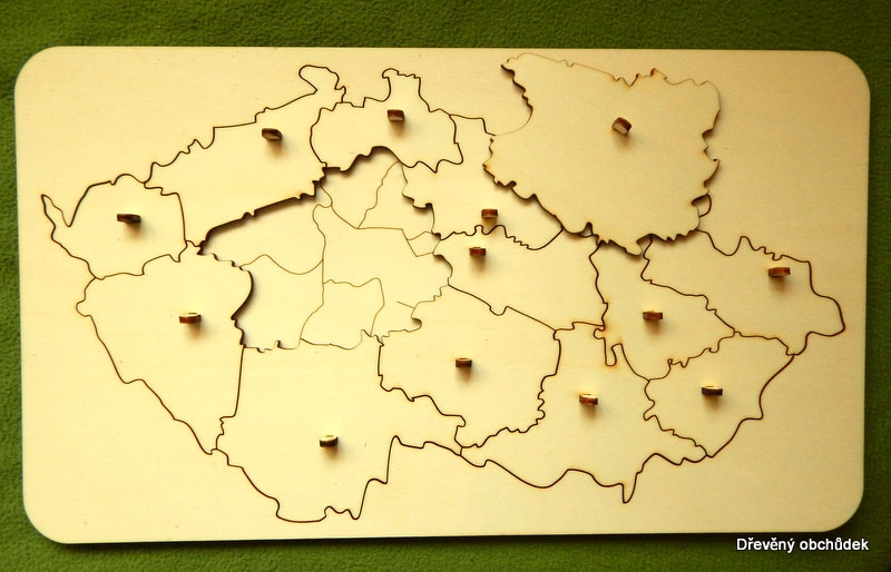 Kraje ČR - vkládačka s řekami