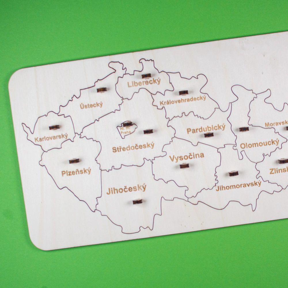 Kraje ČR - vkládačka krajů a řek