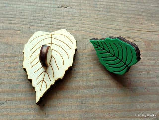 List břízy - pěnové razítko