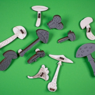 Houby - pěnová razítka - sada 11 ks