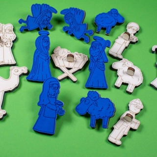 Betlém - pěnová razítka - rozšířená sada 14 ks