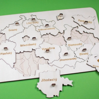 Kraje ČR - vkládačka krajů a řek